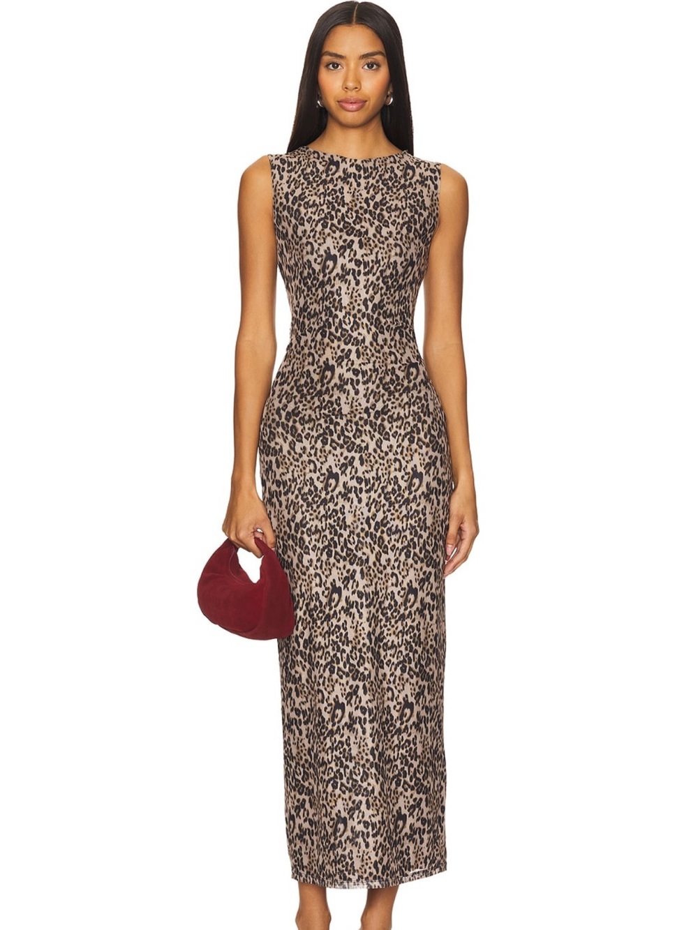 REVOLVE Leopard-Print Sleeveless Maxi Dress - Beige & Black